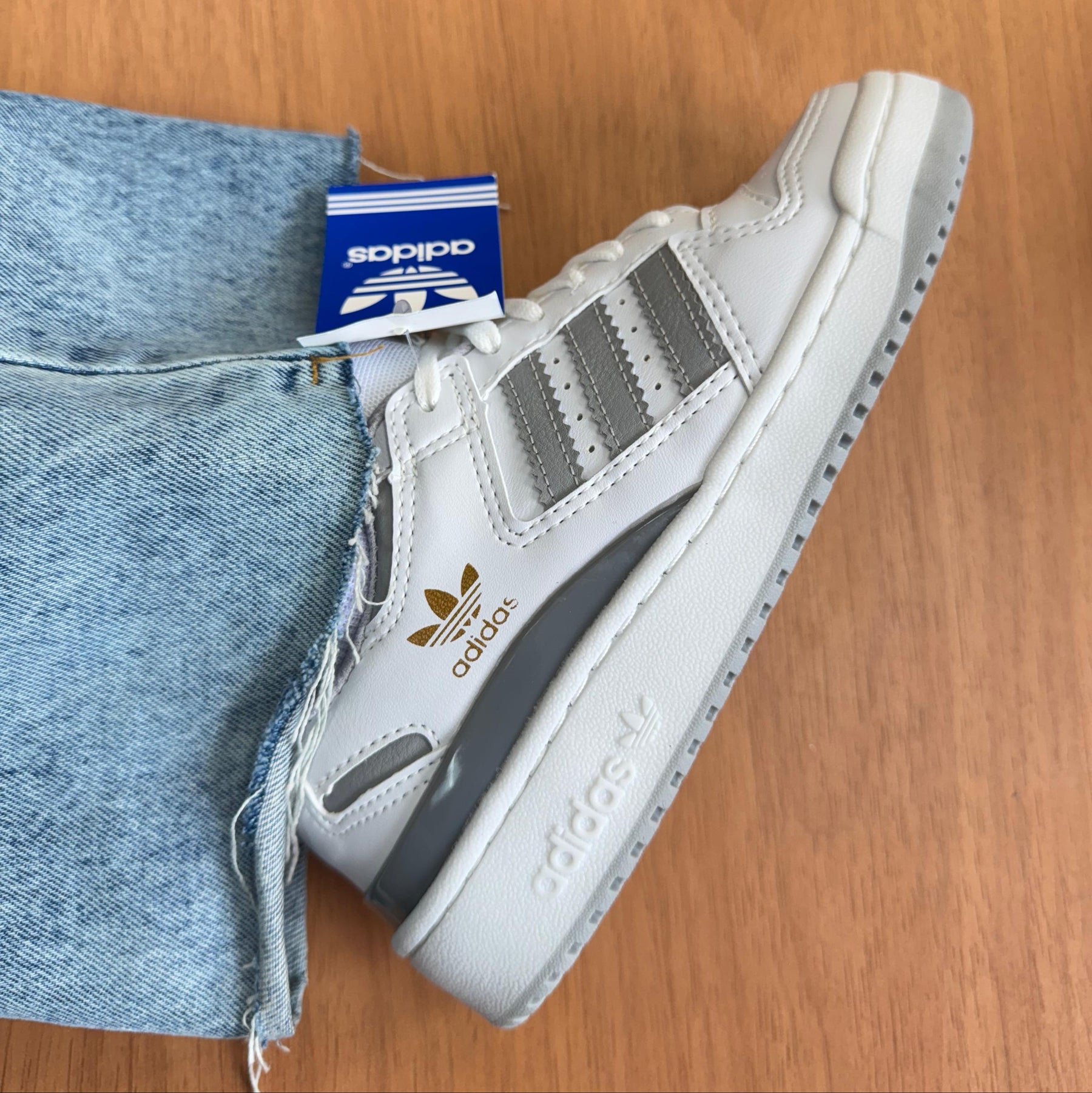 Tênis Fórum Cinza com Branco - Premium