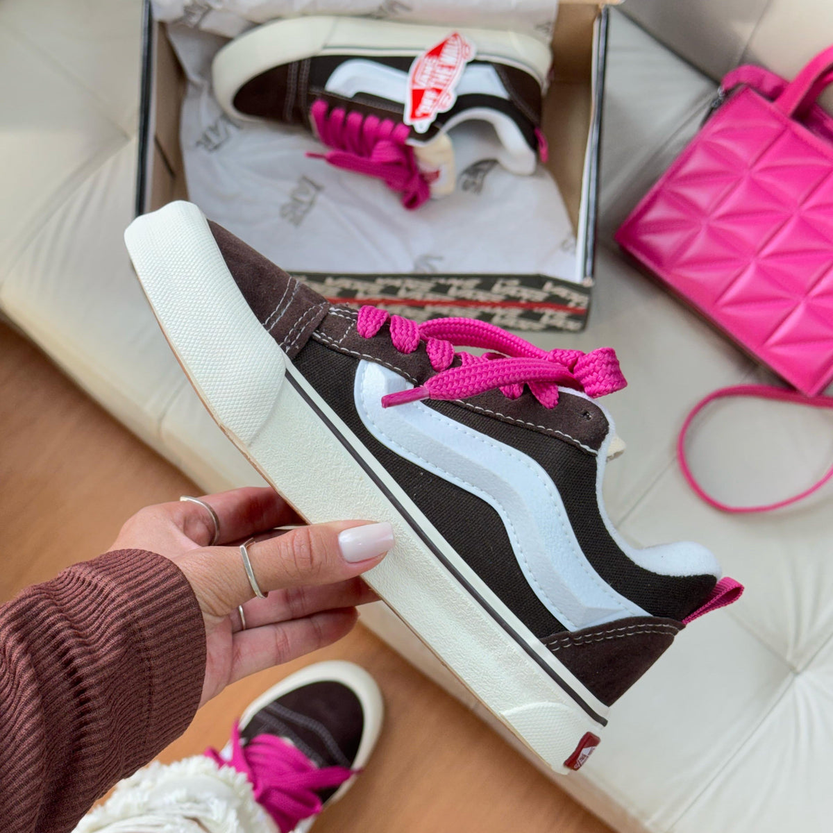 Tênis KNU Marrom e Pink - Premium