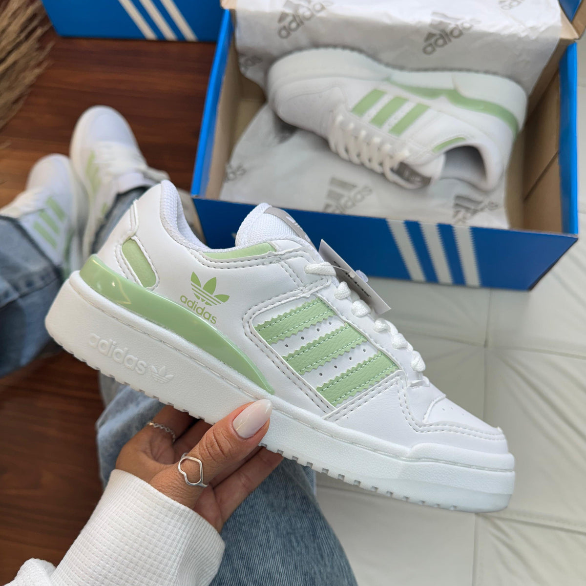 Tênis Fórum Menta com Branco - Premium