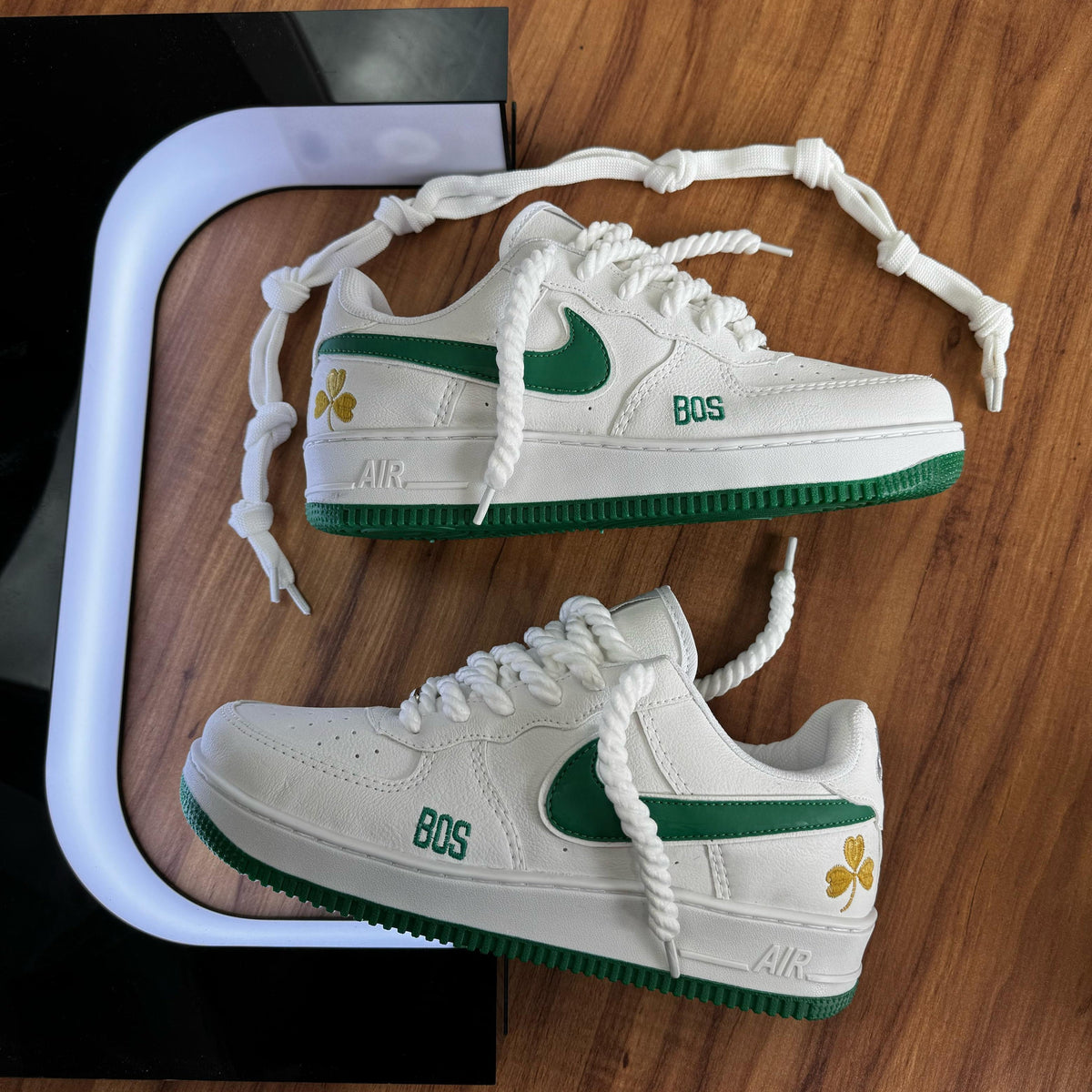 Tênis Air Force BOS Branco e Verde - Premium