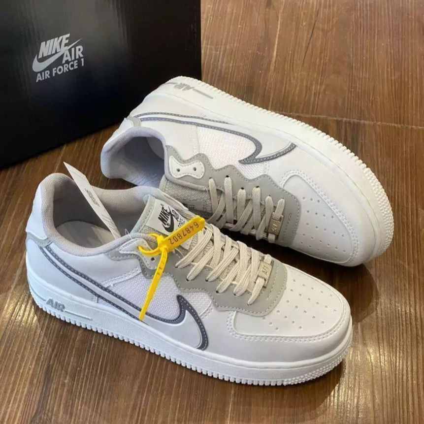 Tênis Air Force React Branco e Cinza - Premium