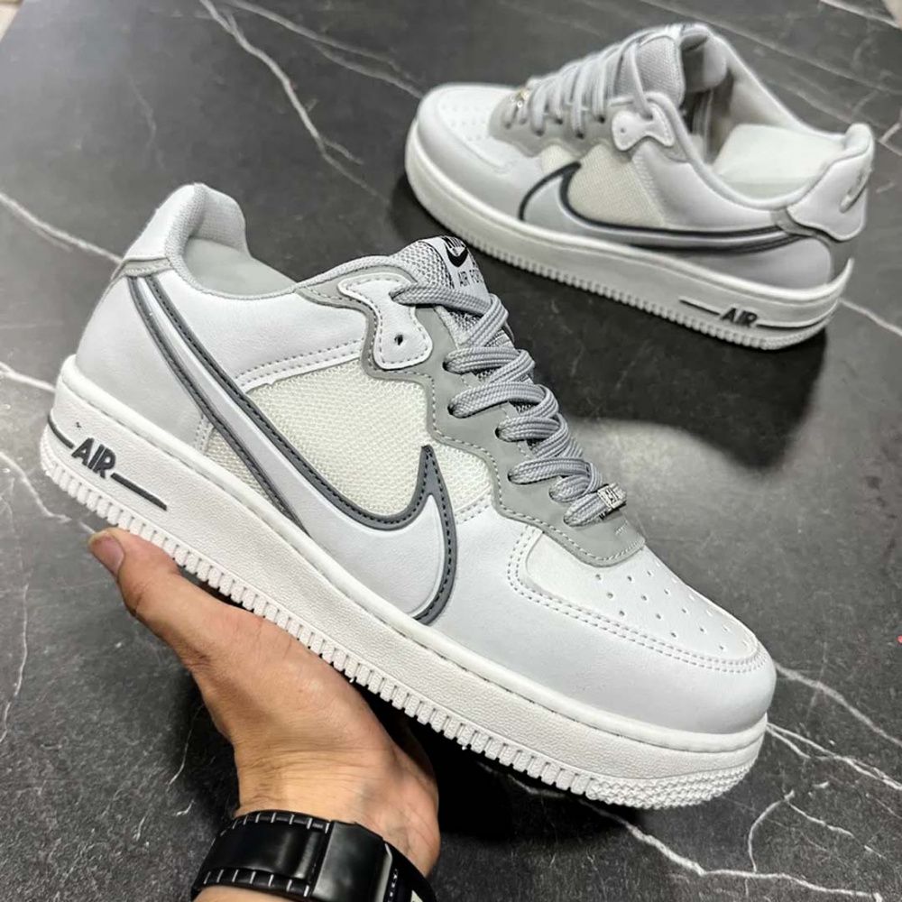 Tênis Air Force React Branco e Cinza - Premium