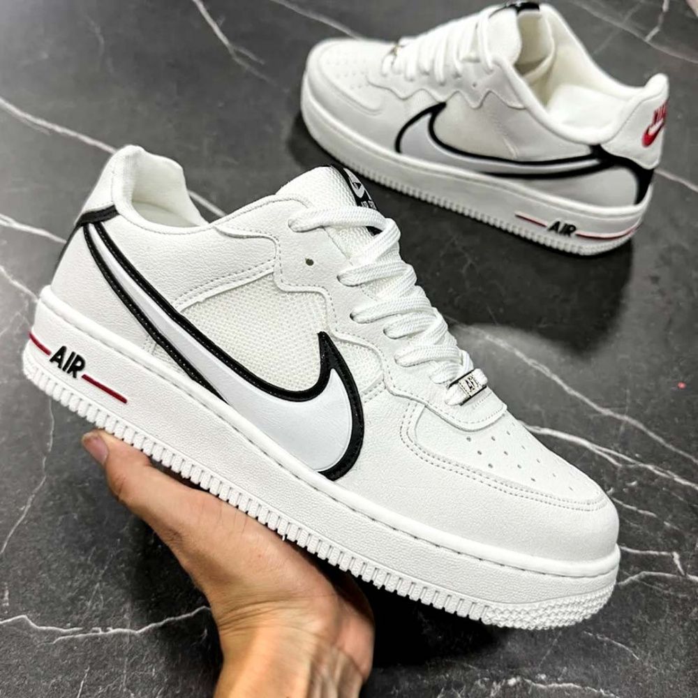 Tênis Air Force React Branco e Preto - Premium