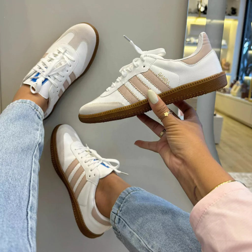 Tênis Samba Branco Rose - Premium